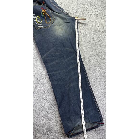 Coogi Mens Jeans 40x34 (33.5) Baggy Guitar Hands Embroidered Hip Hop Spellout‎ - Picture 6 of 16